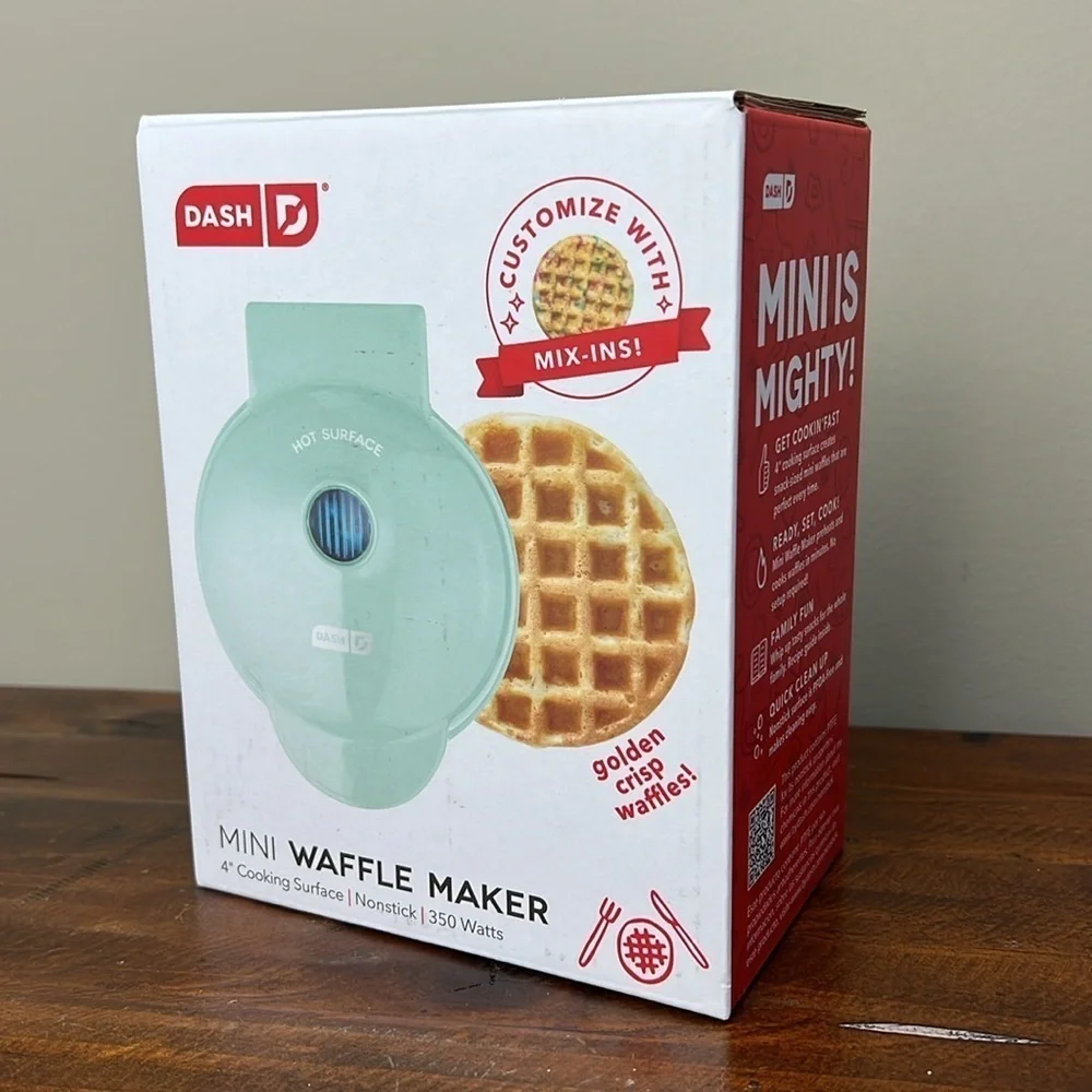 Dash • Mini Waffle Maker • Aqua